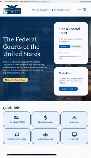 United States Courts screenshot