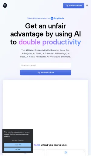 Motion AI Productivity Platform screenshot