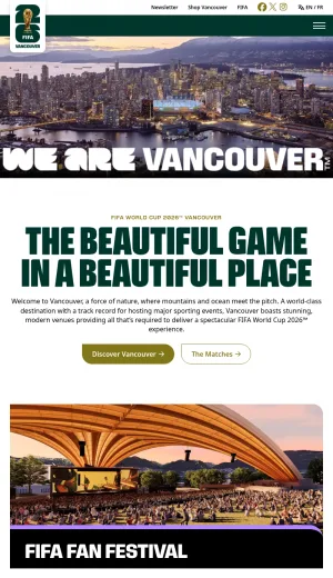 Vancouver FIFA World Cup 2026 Host City and Fan Festival screenshot