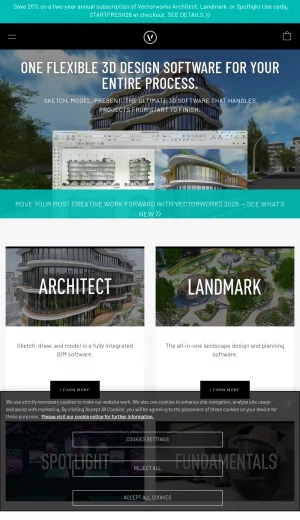 Vectorworks 3D Design Software for BIM, CAD, and Modeling screenshot