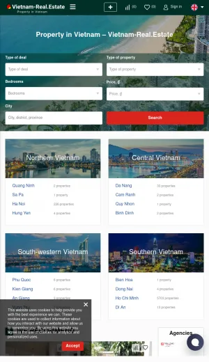 Vietnam Property Listings and Investment Portal screenshot