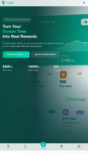 ViewZila Rewards Platform for Watching Ads and Videos screenshot