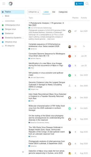 Virological: Virus Genome Analysis and Evolution Forum screenshot