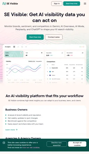 SE Visible AI Brand Visibility and Reputation Monitoring screenshot