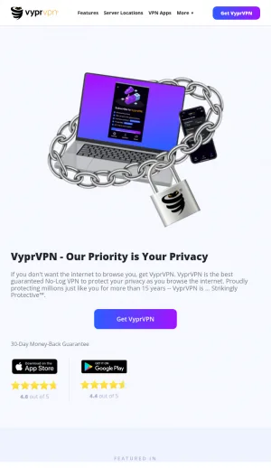 VyprVPN Privacy and Secure Browsing Software screenshot