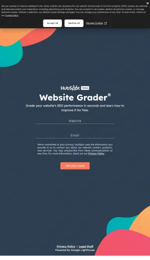 Website Grader for Performance and SEO Analysis screenshot
