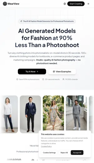 WearView AI Fashion Model and Virtual Try-On Platform screenshot
