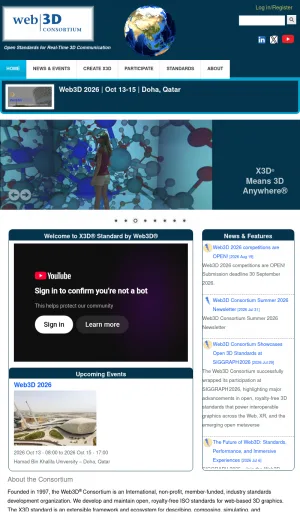 Web3D Consortium for Open Web-Based 3D Graphics Standards screenshot