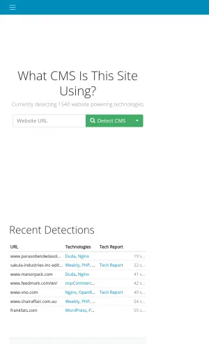 What CMS Technology Detection Tool screenshot