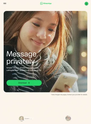 WhatsApp Private Messaging and Calling Platform screenshot