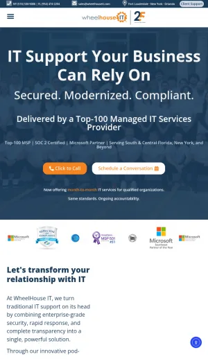 Wheelhouse IT Managed Services and Business IT Support screenshot