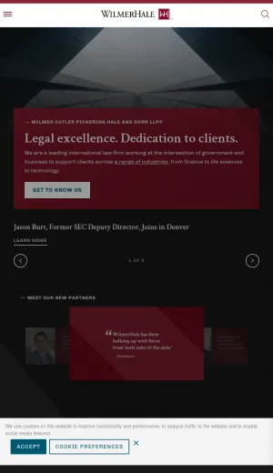 WilmerHale Law Firm screenshot