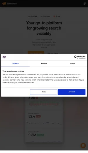 Wincher SEO Visibility Platform screenshot
