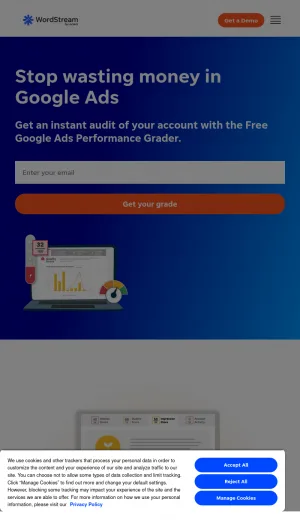 WordStream PPC and Online Advertising Platform screenshot