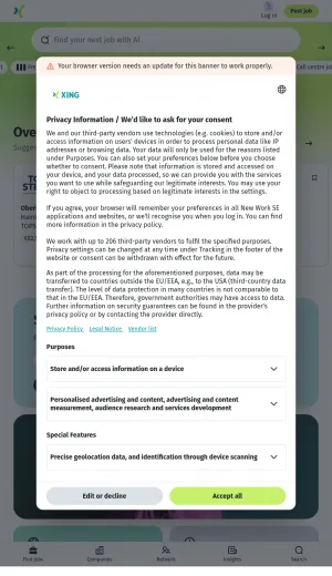 XING Professional Networking and Job Search Platform screenshot