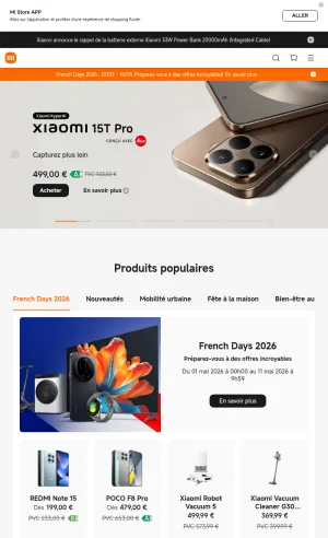 Xiaomi France Official Store for Phones and Smart Devices screenshot