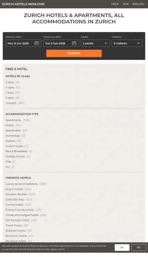 Zurich Hotels and Apartments Booking screenshot